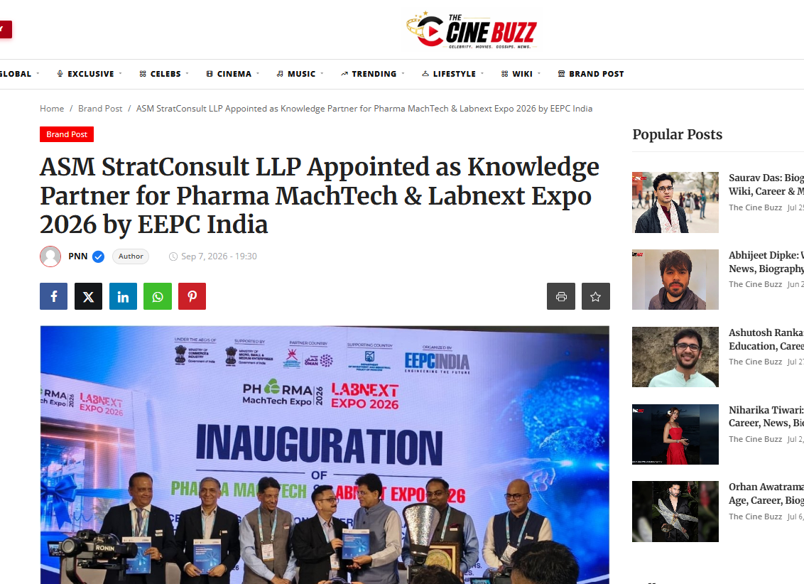 ASM StratConsult LLP featured in The Cine Buzz