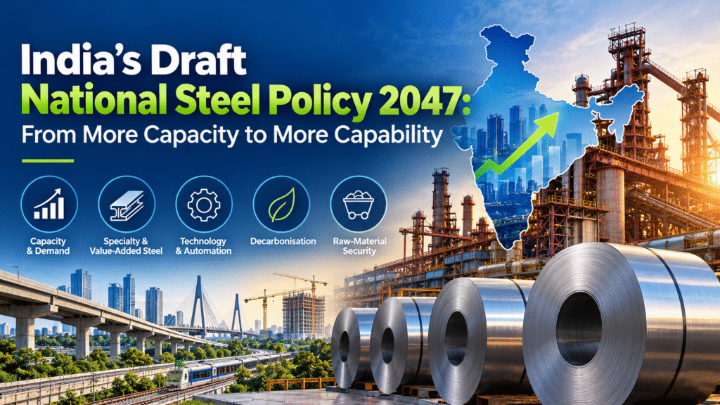 India’s Draft National Steel Policy 2047: Key Targets & Priorities